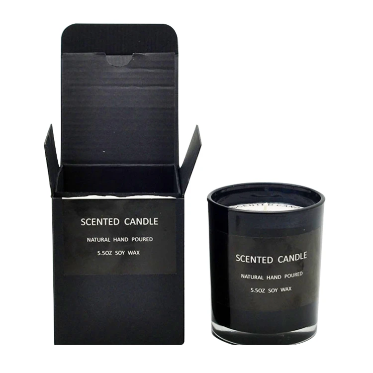 Black Luxury Beautiful Scented Decorative Candle With Black Glass Jar