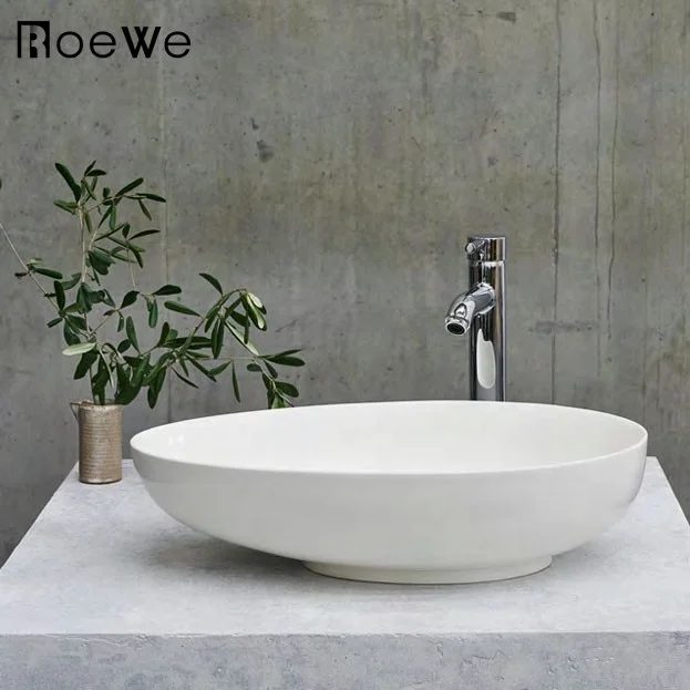Bathroom Hand Washing Basin Stand Alone Solid Surface Pedestal Sink