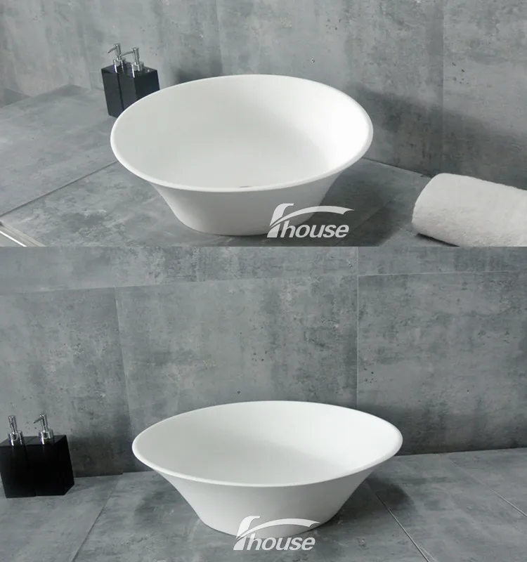 SOLID SURFACE SINK OVAL SHAPE RESIN BASIN STONE SINK
