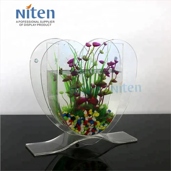 Customized Fashion Clear Acrylic Small Countertop Fish Tank