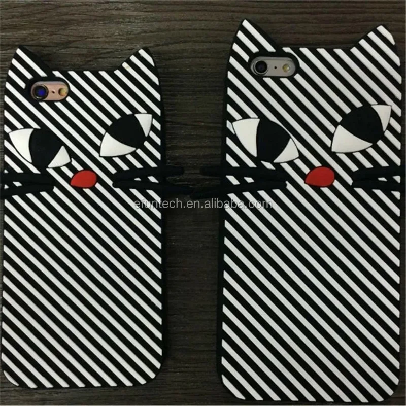 New Arrival Zebra  Stripes Cat  Silicon Mobile  Phone Case 