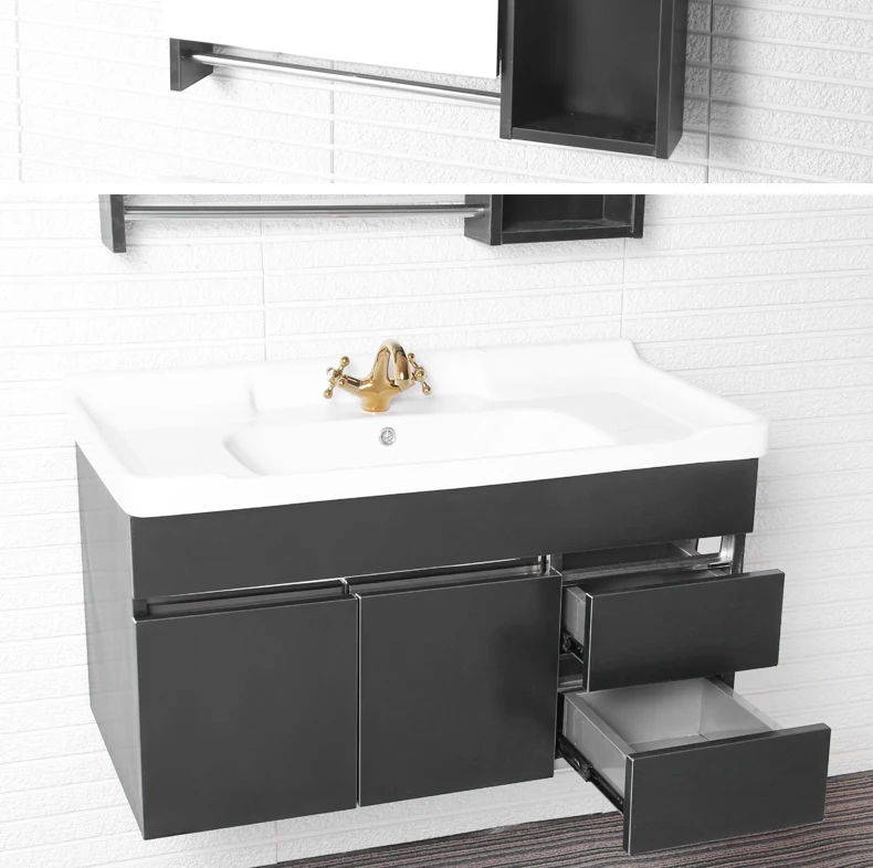 Black Color Hotel Bathroom Sink Cabinet Ceramic Wash Basin Vanities