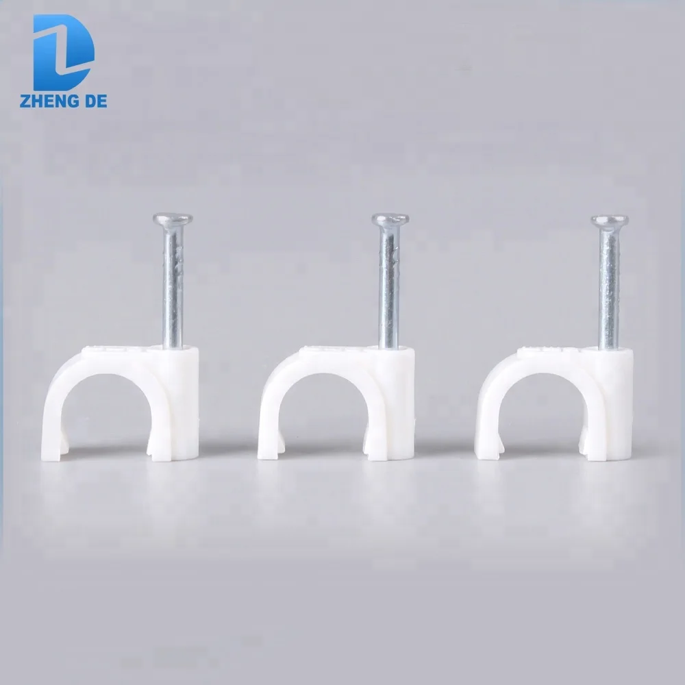 C/âble Blanc rond Clips 100 pcies 16mm