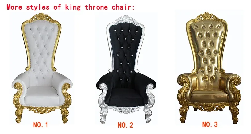Luxury Royal Cheap King Throne Chair Wedding Gold Bride and Groom