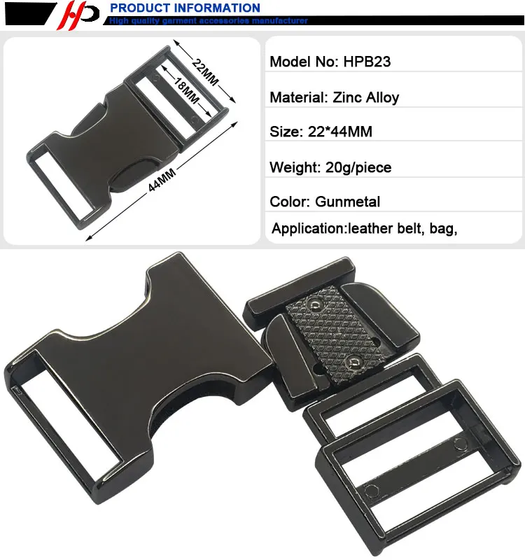 Custom 14mm Solid Brass Gold Pet Coat Breakaway Quick Release Belt