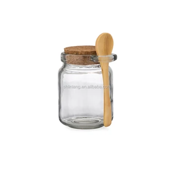 Linlang Hot Welcomed Glass Products Glass Jar With Wooden Lid And