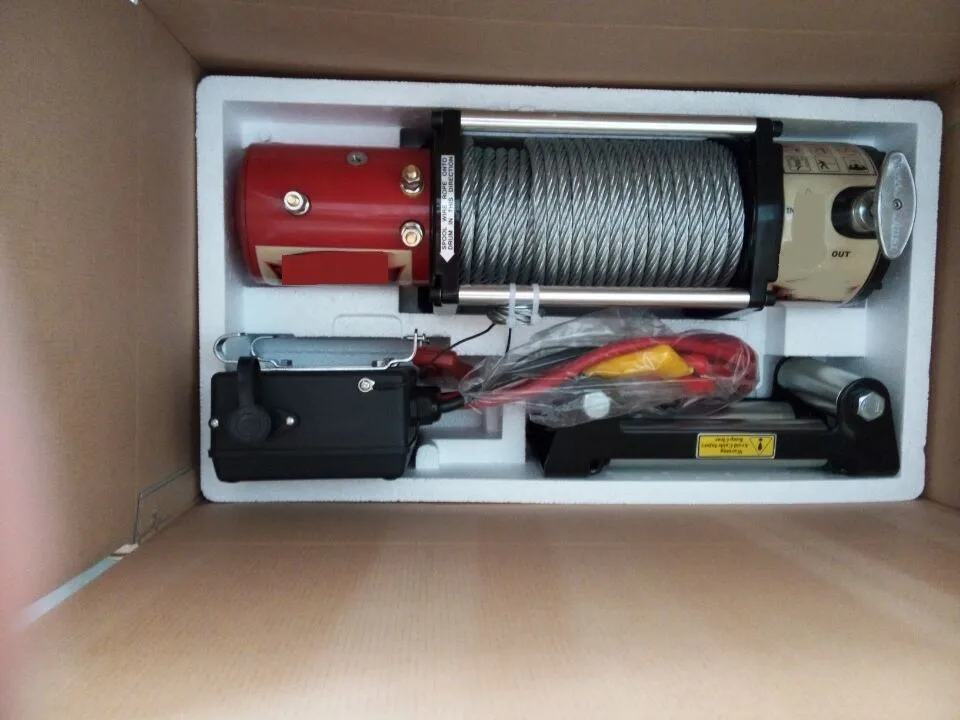 Dc 12v 2000lb Ce Approved 120v Winch With Wireless Remote Vehicle Winch