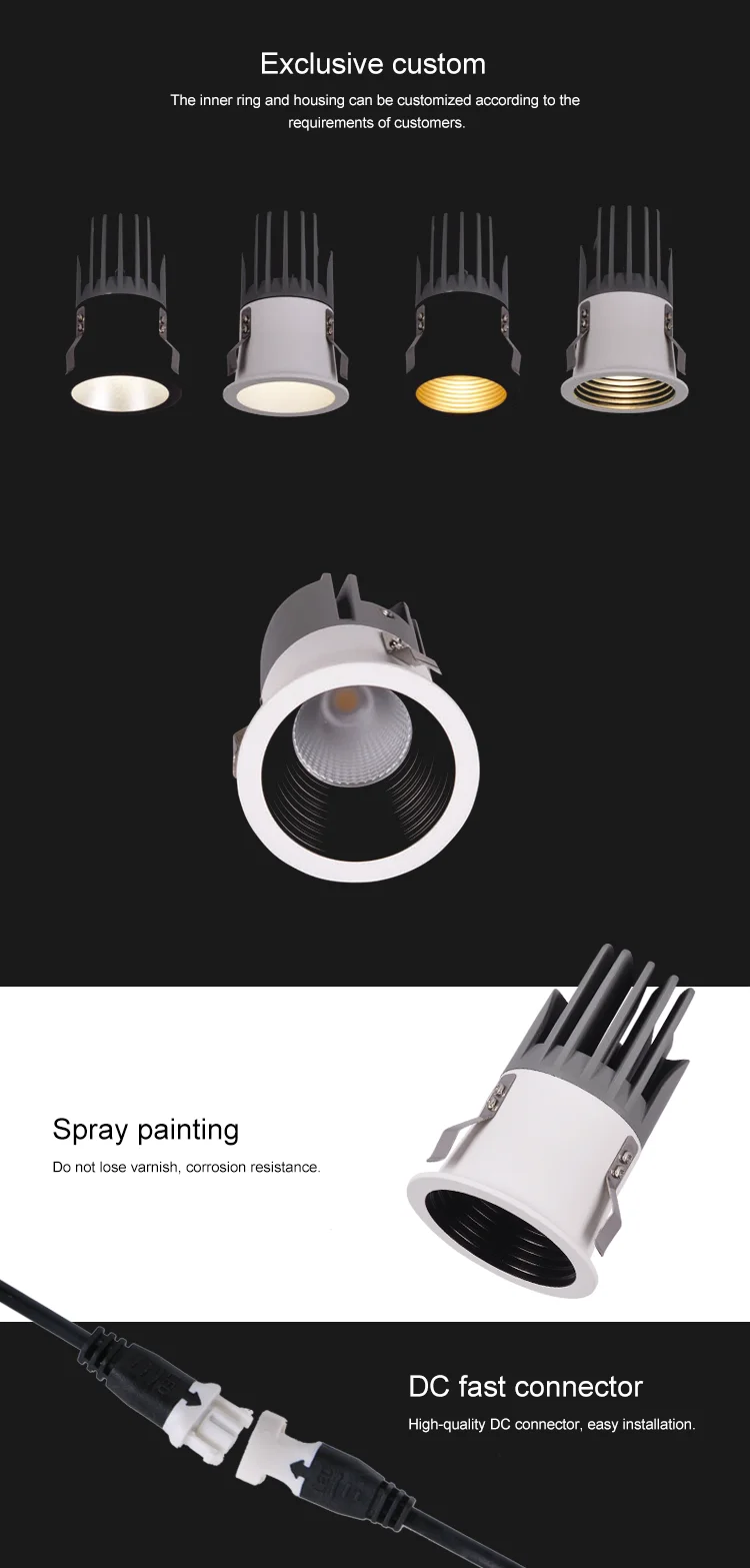 high lumen customizable COB led downlight