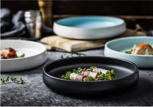 Nordic creative ceramic tableware hat shape soup plate western spaghetti black and white plates