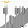 original quality 4 in 1 knitted usb data cable for iphone ,micro and type C