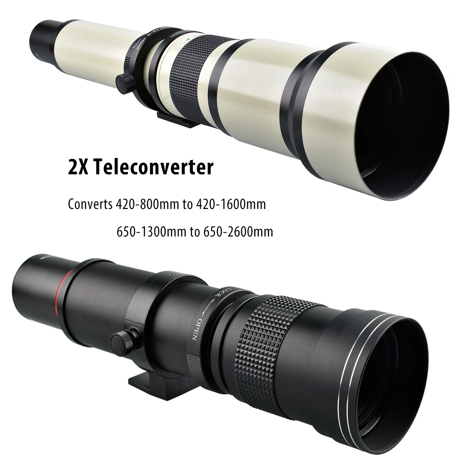 Generic 2x テレコンバーター レンズ コンバーター T マウント レンズ用 500mm 望遠レンズ 安い割引