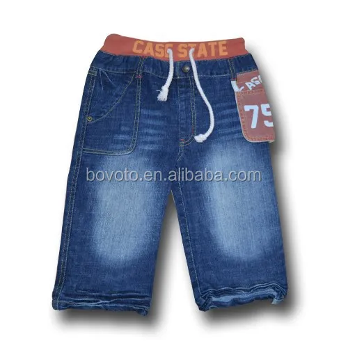 
boys rib waist fashion jeans washed wrinkled boys jeans 
