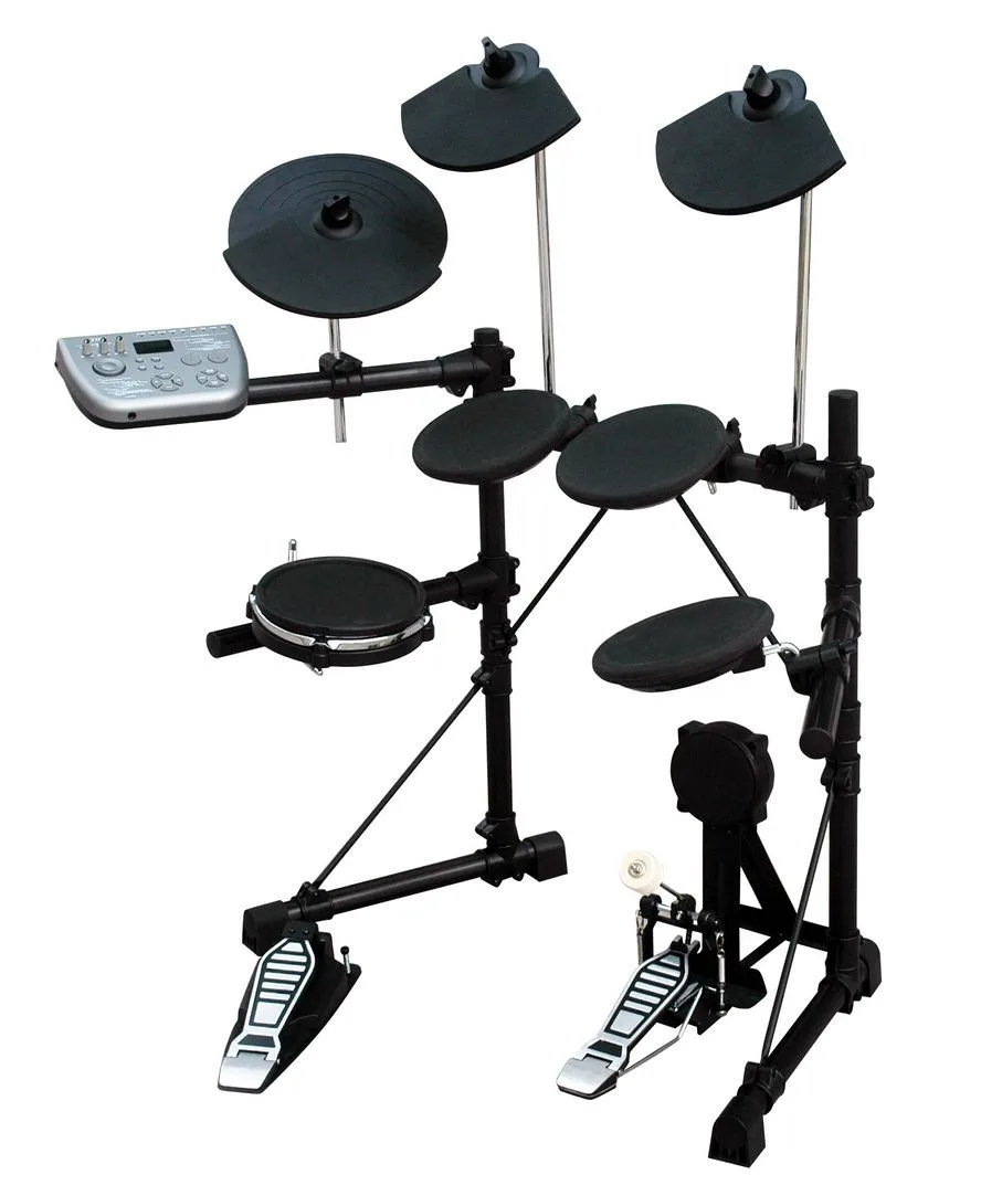 five drum pads electric drum kit with multi-function led display
