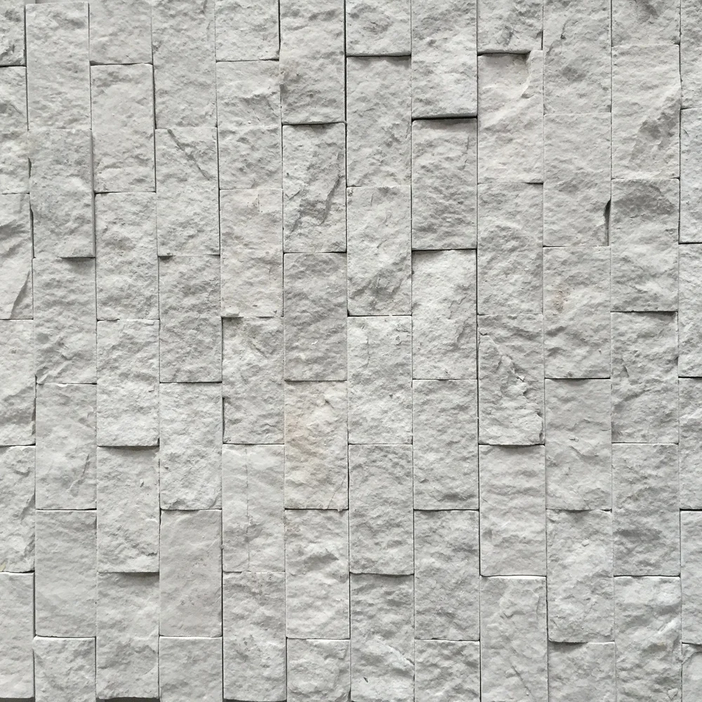 Natural Stone Split-Face Finished 1"x2" Brick Pattern Travertine Mosaic Tile
