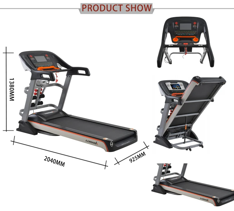 Automatic Commercial Exercise Treadmill Machine 3.5hp Ac Motor