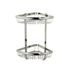 New Bathroom basket shelf chrome double layer bathroom corner shelf