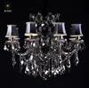 8 arms black color maria theresa style crystal hanging chandelier