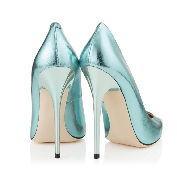 pale blue pointed heels