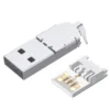 USB 2.0 A Plug, 10A 5 Pin Molding Male Solder Type length body USB A Connector