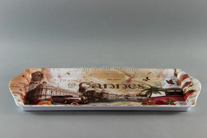 France Market Melamine Serving Tray With Handles