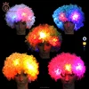 Best Selling 120G Eco-friendly Football Fans Carnival Clown LED Flash Afro Wigs