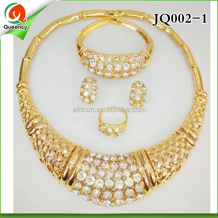 Jq0023 New Arrival Dubai Gold Jewelry Set / Wedding Jewellery Designs