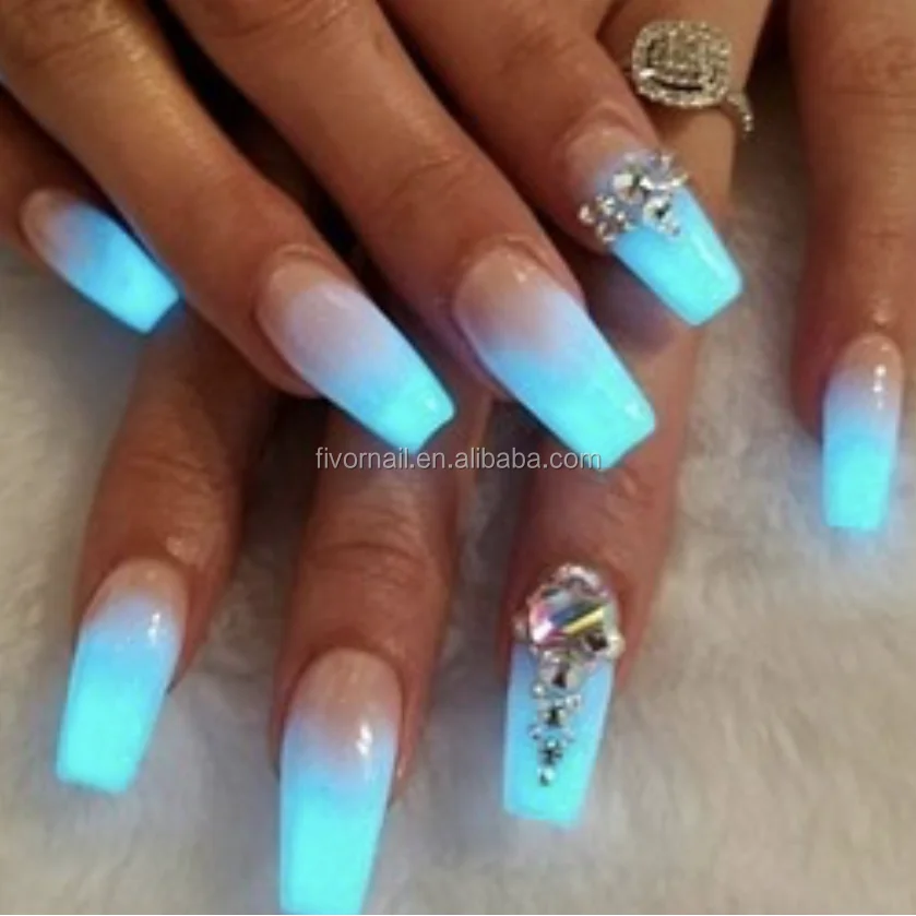 glow acrylic nails