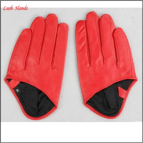 women fashion short driving leather gloves