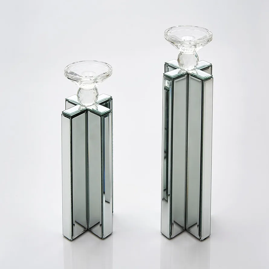 Handmade Tall Glass Mirror Candle Holders Buy Mirror Candle Holder