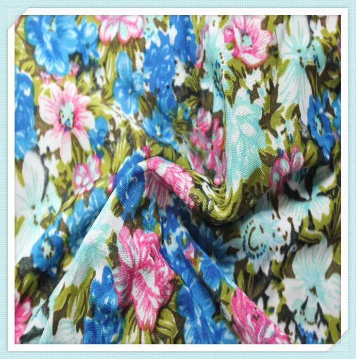 New 2018 Flower Fdy Print Jersey Knit Fabric - Buy Silk Jersey Knit ...