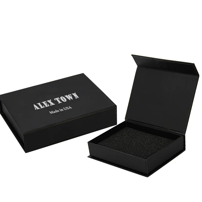 Customized Logo Matte Black Folding Gift Cardboard Boxes