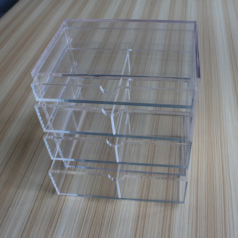 Premium Neon Pink Vanity Lucite Acrylic Makeup Organizer With Drawers,4