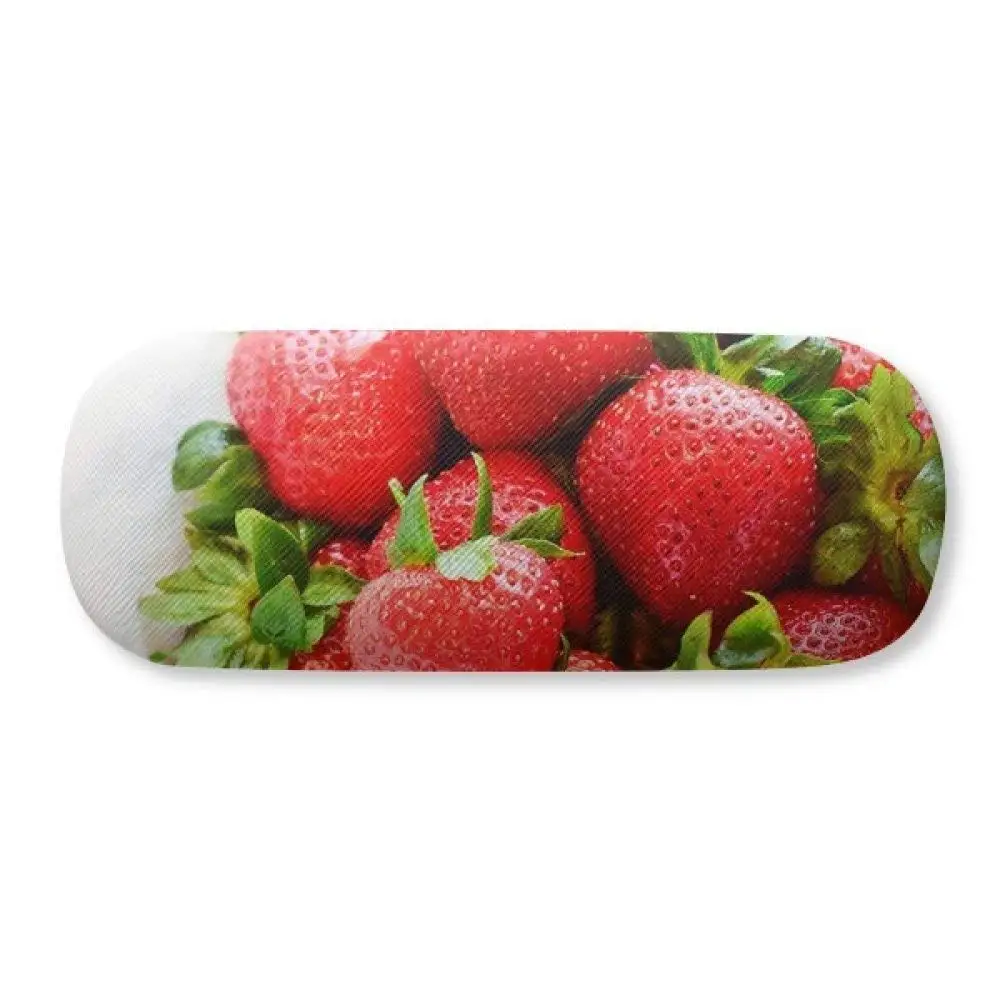 Pineapple Red Fruits Picture Blue Water Glasses Case Eyeglasses Clam Shell Holder Storage Box