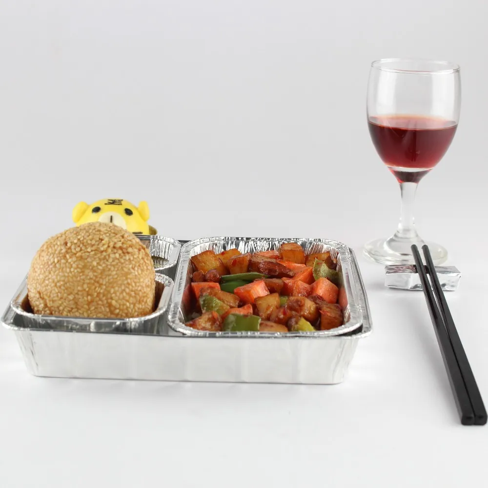 Disposable Takeaway 650ml Aluminum Foil Food Container With Paper Lid