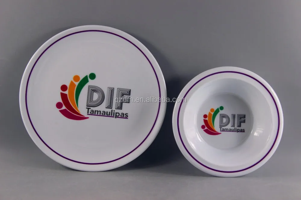 Customer Own Design Melamine Plate And Bowl Set For Sale