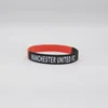 Black & Red Segment Debossed Saying OEM Silicone Bands Rubber Bands