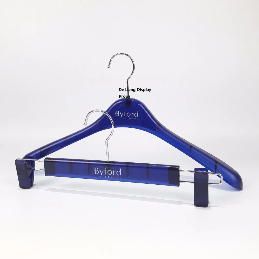 Dl447a Byfore Dark Blue Transparent Male Business Suit Hanger Plastic