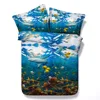Coral Reef and Great White Sharks 3d bedding set