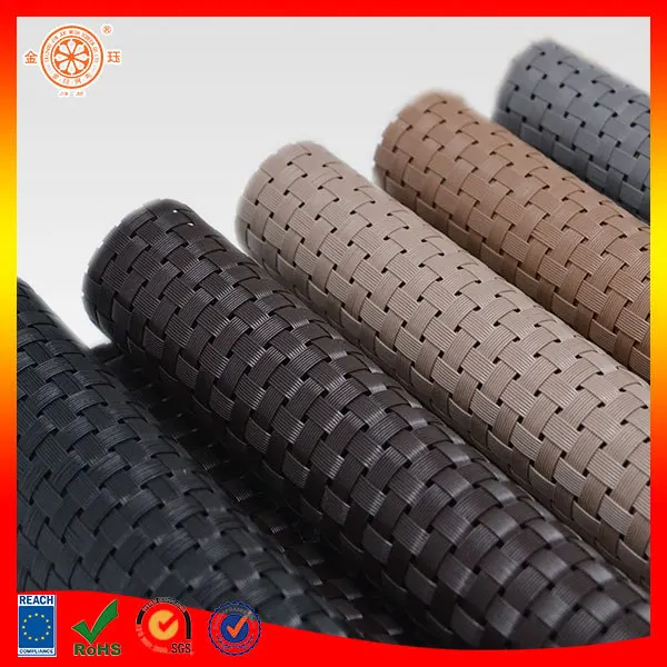 Woven Rattan Material By Roll Non Slip Plastic Green Woven Rattan Floor