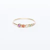 Dainty Gold Rainbow CZ Ring New Style Stainless Steel Rings For Wholesale