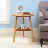 Bamboo Three Leg End Table, Elegant Round Coffee Table, Eco-friendly Modern Side Table