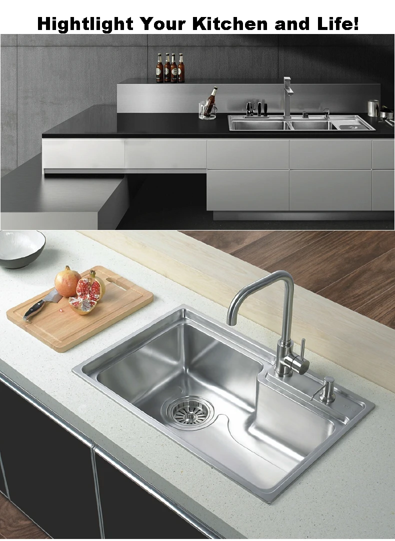 Single Bowl Sus 304 Stainless Steel Top Mounted Kitchen Basin Buy Stainless Steel Kitchen Wash Basin Deep Double Kitchen Sink Kitchen Sink Product