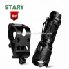 New arrival led tactical gun flashlight with picatinny rail offset ring weapon mount