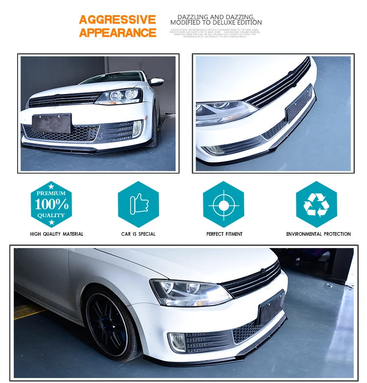 Mk6 Gli Sedan Carbon Fiber Front Bumper Lip For Volkswagen Vw Jetta Mk6