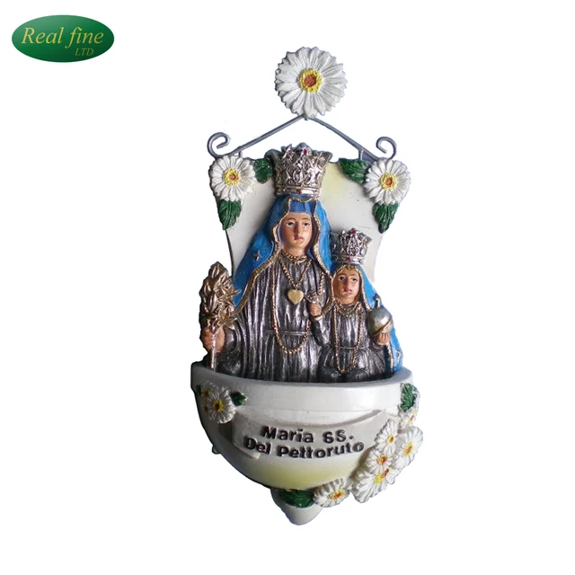 Resin religious wall decorative Marry holy water font