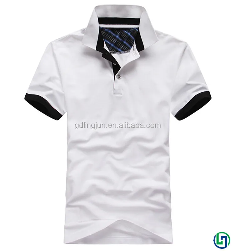2014 Fashion Short Sleeves White Cotton Men Cheap Custom Dry Fit Polo T ...