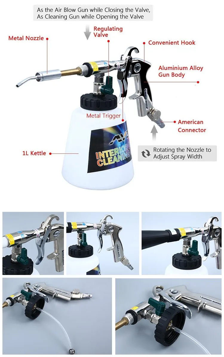 Tornado Pneumatic Air Compressor Foam Gun High Pressure Car Interior