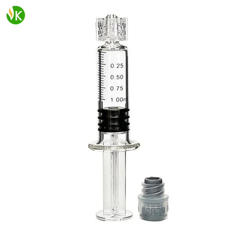 Refillable Glass Luer Lock Syringes 0.5ml 1ml 1.5ml 3ml Cbd Oil Glass
