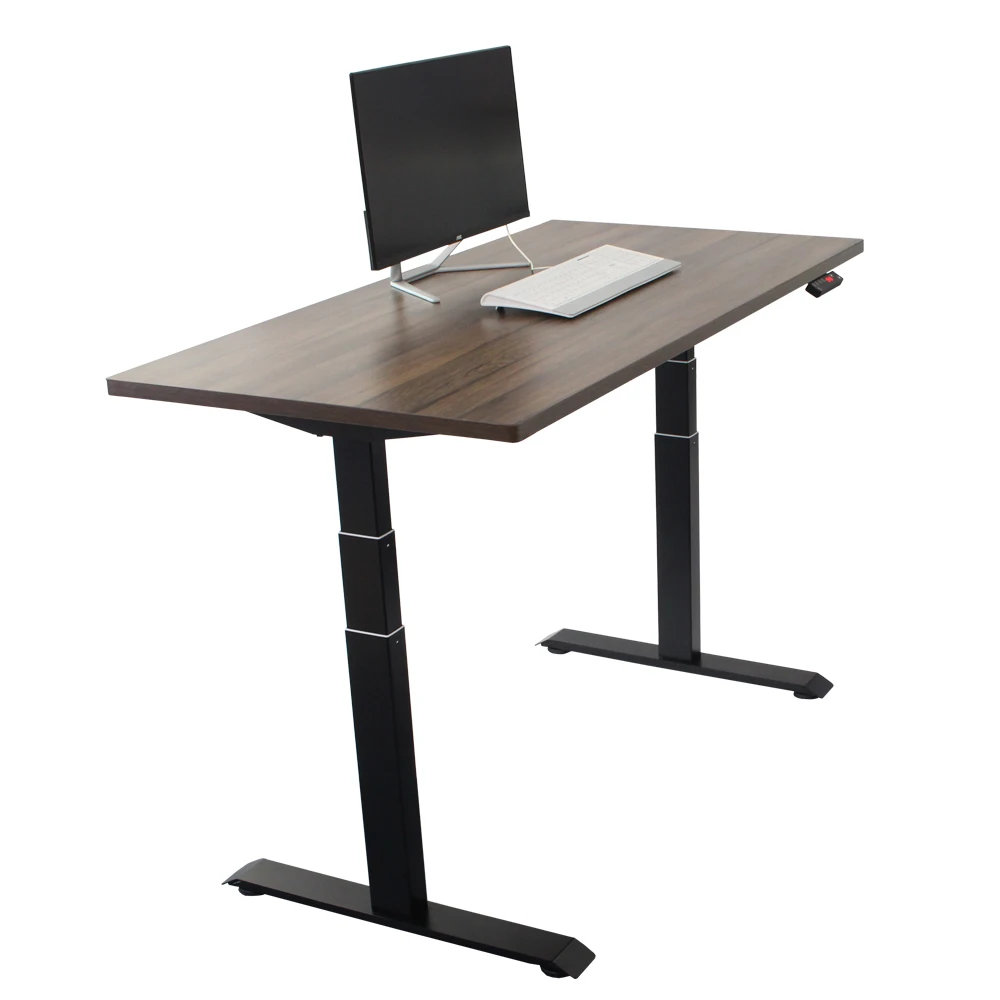 Electric Adjustable Height Modern Office Black Wood 