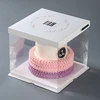 Disposable Recyclable Food grade 2 tier 14 inch clear plastic PET bakery cake container